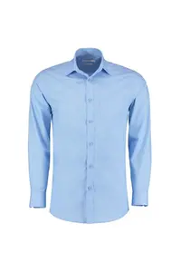 Классическая рубашка из поплина с длинными рукавами Kustom Kit, синий