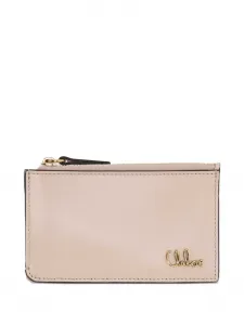 Кошелёк на молнии с логотипом Chloé, розовый
