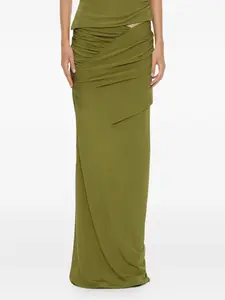 Юбка макси Christo с драпировкой Christopher Esber, зеленый