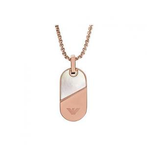 Emporio Armani Колье с жетоном для собаки из нержавеющей стали с покрытием из розового золота