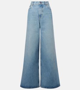 Джинсы с высокой посадкой и широкими штанинами Chloé, Iced Blue