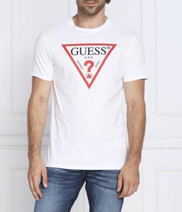 Футболка Guess Jeans Regular Fit с тройным логотипом, белый