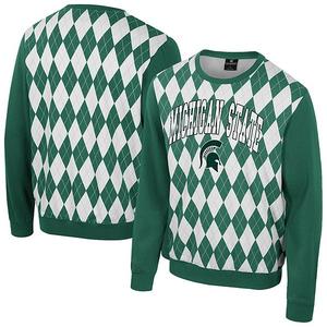 Мужской свитшот green michigan state spartans the dealio argyle Colosseum