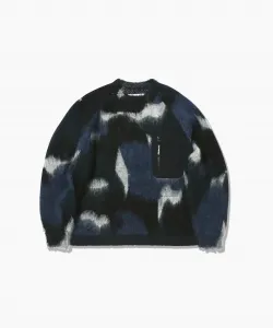 Свитер смешанной расцветки с ворсом