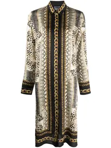 Платье с анималистичным принтом Just Cavalli, черный