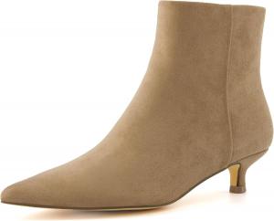Женские ботильоны CUSHIONAIRE Barbi на каблуке-кисет + памучная вставка с эффектом памяти, доступны широкие размеры, Taupe Microsuede