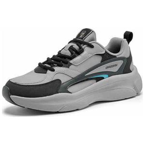 QIAODAN Кроссовки Get Rich Every Day, износостойкие, увеличивающие рост, теплые, низкие, повседневные, мужские, серо-черные