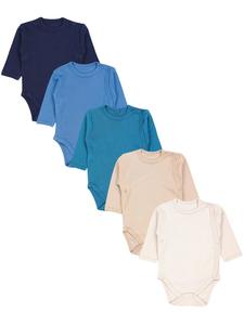 TupTam Комплект из 5 детских боди с длинными рукавами, зелено-голубого цвета