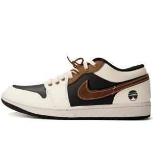 Jordan Air 1 Tea Brown Nightfall Abrasion Resistant Low top Vintage Basketball Shoes Unisex Beige Blue