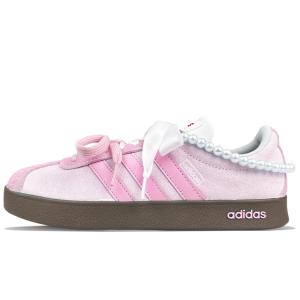 Adidas Neo Кроссовки для скейтбординга VL Court Lifestyle BNK Naughty Pink Beauty, износостойкие, низкие, розовые, женские