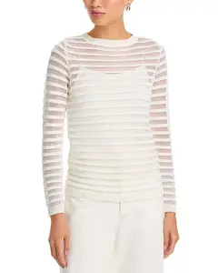 Прозрачный полосатый свитер Maglia scollo barca Fabiana Filippi, белый