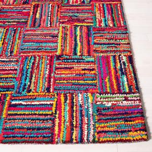 Ковер SAFAVIEH, 69 x 153 см, коллекции Nantucket, Multi, ручной работы бохо из хлопка, идеален для помещений с высокой проходимостью: прихожая, гостиная, спальня (NAN318A)