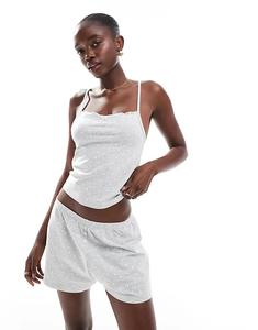 Cotton On Топ на персиковом трикотажном топе с кружевом в сером цвете от Alexis Ditsy