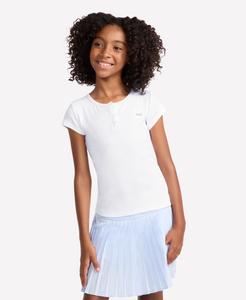 Незаменимая футболка-поло для девочек abercrombie kids, Bright White