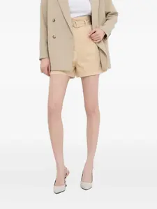 Плиссированные шорты с поясом Hugo, бежевый