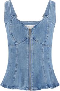 Женский топ без рукавов Anika из денима с баской GUESS, Meadows