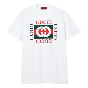 Футболка print cotton jersey t-shirt 'white' Gucci, белый