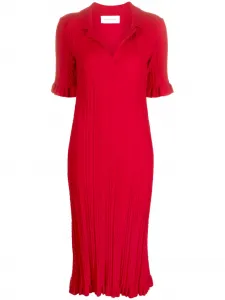 Трикотажное платье миди с V-образным вырезом Viktor & Rolf, красный