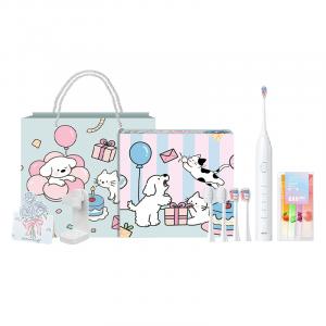 Электрические зубные щетки полностью автоматические вибрационные звуковые волны студенты вечеринка пара AUX, A9 белый-Happiness Cute Pet Design 「Exclusive」 Box