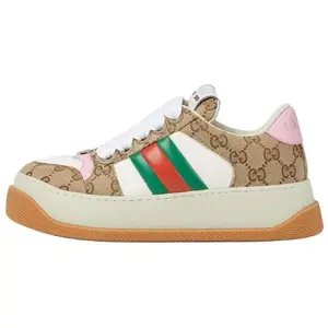 GUCCI Женские кроссовки Gg «Бежевый розовый»