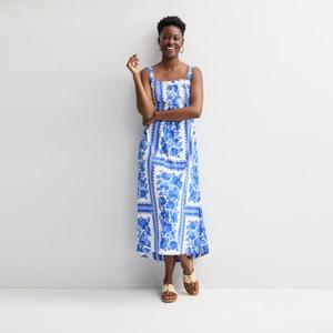 Миниатюрное макси-платье с защипами Petite pintuck tank Sonoma Goods For Life, цвет royal blue floral