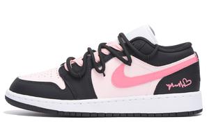 Винтажные баскетбольные кроссовки Air 1 Женские Низкие Черно-Розовые Jordan, Черный Белый Розовый