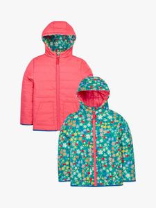Детская двусторонняя утепленная куртка с капюшоном Toasty Trail Frugi, Wild Woods/Tulip
