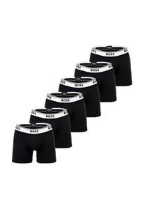 Мужские боксеры, 6 шт - Boxer Briefs 6P Power, хлопок стрейч, логотип BOSS, черно-белый