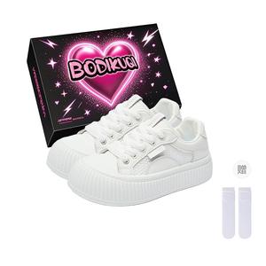 Boldi Kuki Женские скейтерские кроссовки лоу топ с носками в коробке бежевые, цвет Beige+Box+Includes Socks