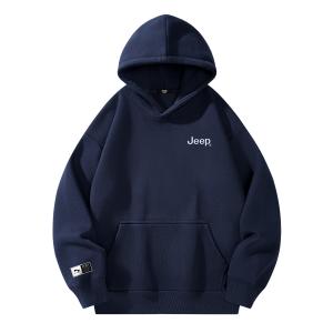 Толстовка Unisex Hooded Moderate Heavyweight Jeep, темно-синий (белый line)