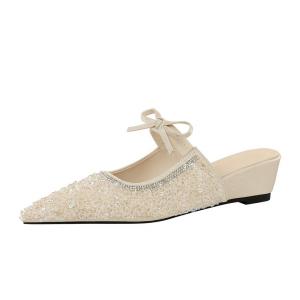 Женские сандалии с закрытым носком, устойчивые к истиранию, с резиновой подошвой, цвет абрикос BIGTREE, Apricot