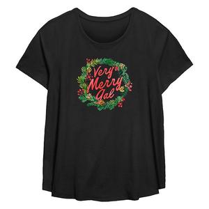 Футболка с принтом для полных Very Merry Gal Unbranded