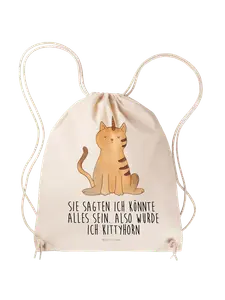 Спортивная сумка Mr & Mrs Panda Sportbeutel Einhorn Katze, кремовый