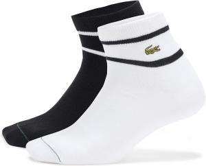 Laceste Unisex 2-pack полосатые носки Lacoste, Black/White