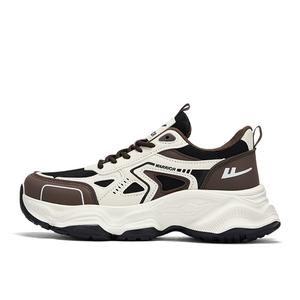 Массивные кроссовки женские низкие бежево-коричневые WARRIOR