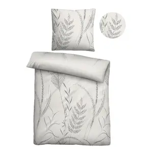 Постельное белье Biberna «0840518», приятное, теплое, бархатистое, меланжевое, 100% хлопок, производство Германия, серый