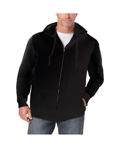 Утепленная толстовка с капюшоном и молнией Big & Tall удлиненного кроя KingSize, черный