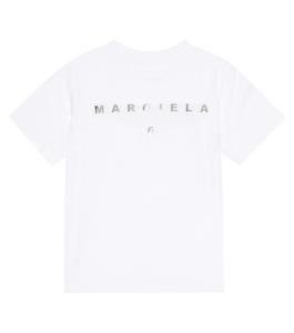 Футболка из хлопкового джерси с логотипом MM6 Maison Margiela, белый