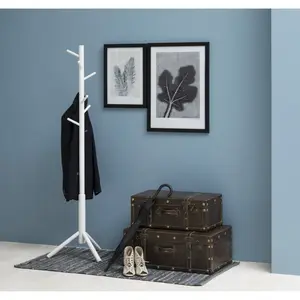 ACTONA GROUP вешалка для одежды «Бремен», вешалка из лакированного каучукового дерева с асимметричными деталями, белый