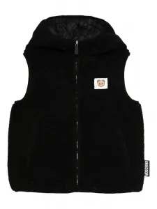 Жилет с капюшоном и нашивкой Moschino Kids, черный