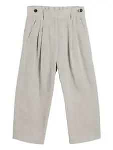 Брюки со складками Brunello Cucinelli Kids, нейтральный