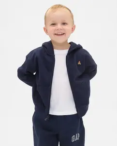 Винтажный детский свитер на застежке-молнии мягкий Gap, темно-синий