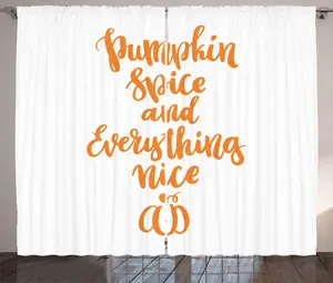 Штора в деревенском стиле ABAKUHAUS с тыквенным вкусом, изысканная осенняя, присборенная, с петлями и крючками, 280 x 225 см, цвет: бархатцы и белый Abakuhaus