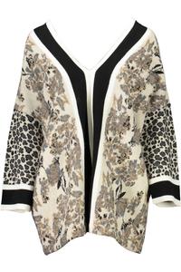 Женский свитер Blugirl с V-вырезом и леопардовым принтом, мультиколор