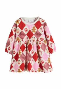 Платье-Свитер на рождество стандартного кроя Next, Red Pink Harlequin Character