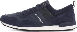 Мужские культовые низкие кроссовки Tommy Hilfiger из микса кожи и замши, Blue Midnight