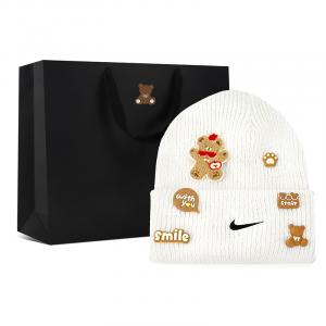 Nike Хлопковые, полиэстеровые шапки-бини унисекс, белый