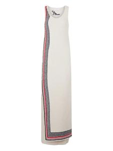 Полосатое платье макси без рукавов Rabanne, нейтральный