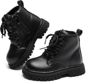 Детские сапожки, для девочек и мальчиков, обувь, боковая молния, милые ботильоны (малыши/маленькие дети) Mybozz, Schwarz-6650