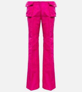 Атласные брюки-карго с низкой посадкой LaQuan Smith, фуксия